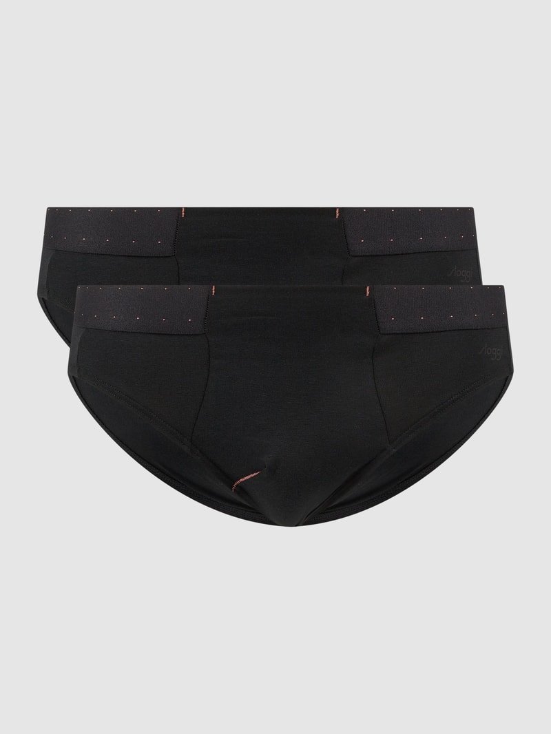 Slip mit Stretch-Anteil im 2er-Pack Modell 'The Superhero' in schwarz