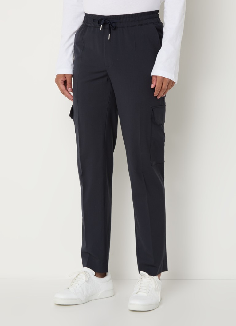 Sandro Tapered fit cropped cargobukser i ullblanding med ventillommer
