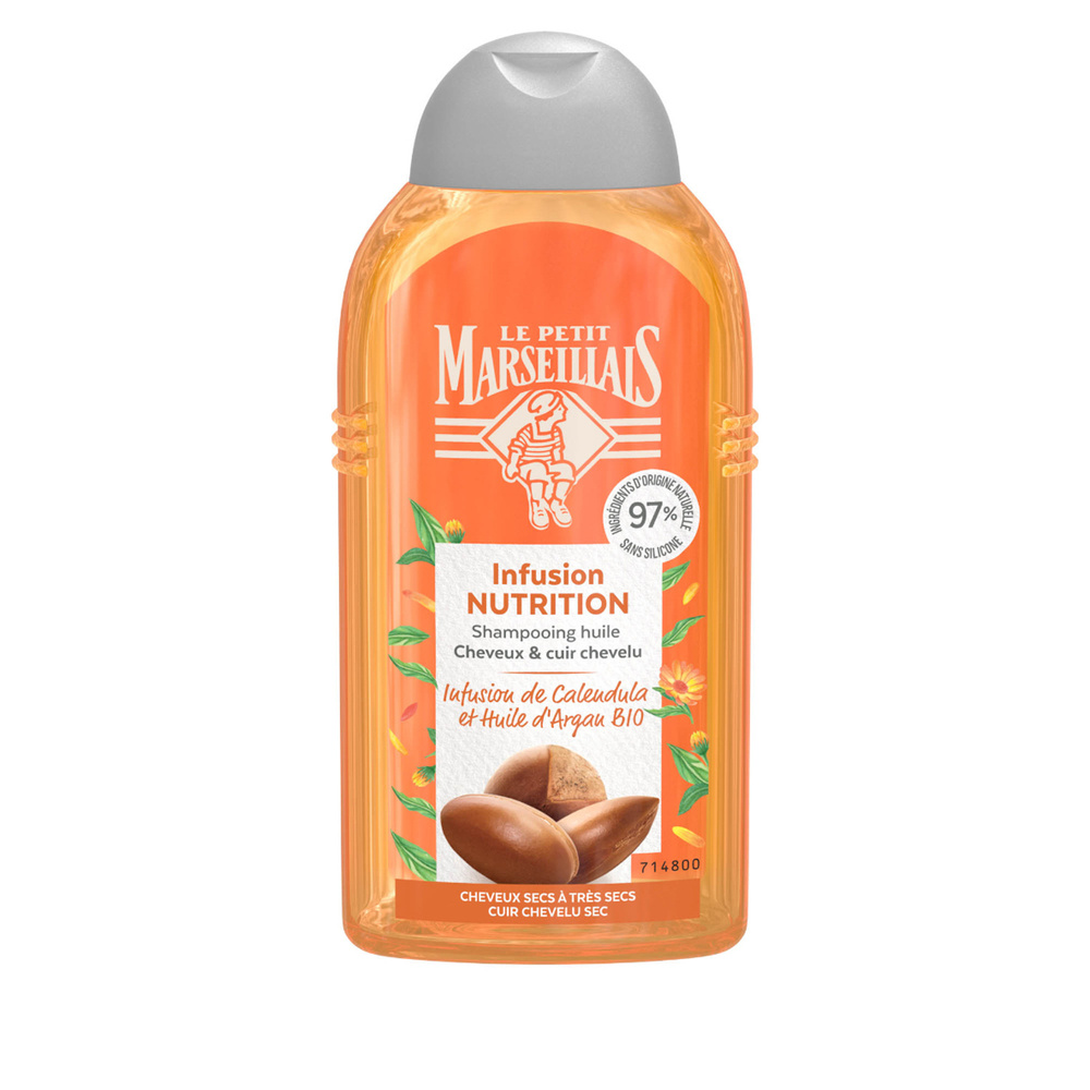 le petit marseillais Shampooing Infusion Nutrition Calendulaet Argan Bio - Le flacon de 250ml Shampoing