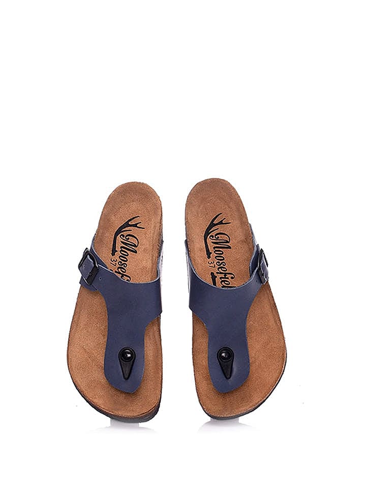 Moosefield Leder-Zehentrenner in Blau günstig kaufen 39