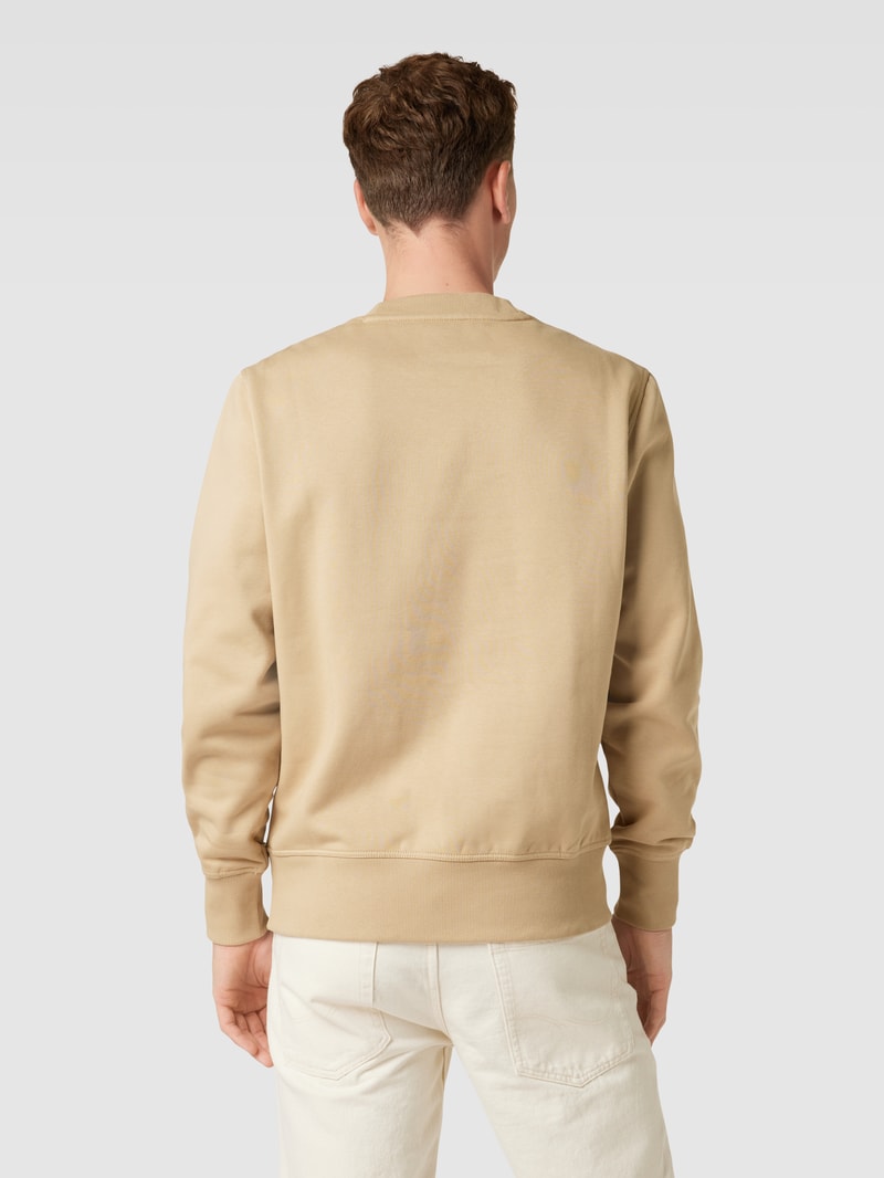 Sweatshirt mit Label-Print Modell 'VARSITY' in sand