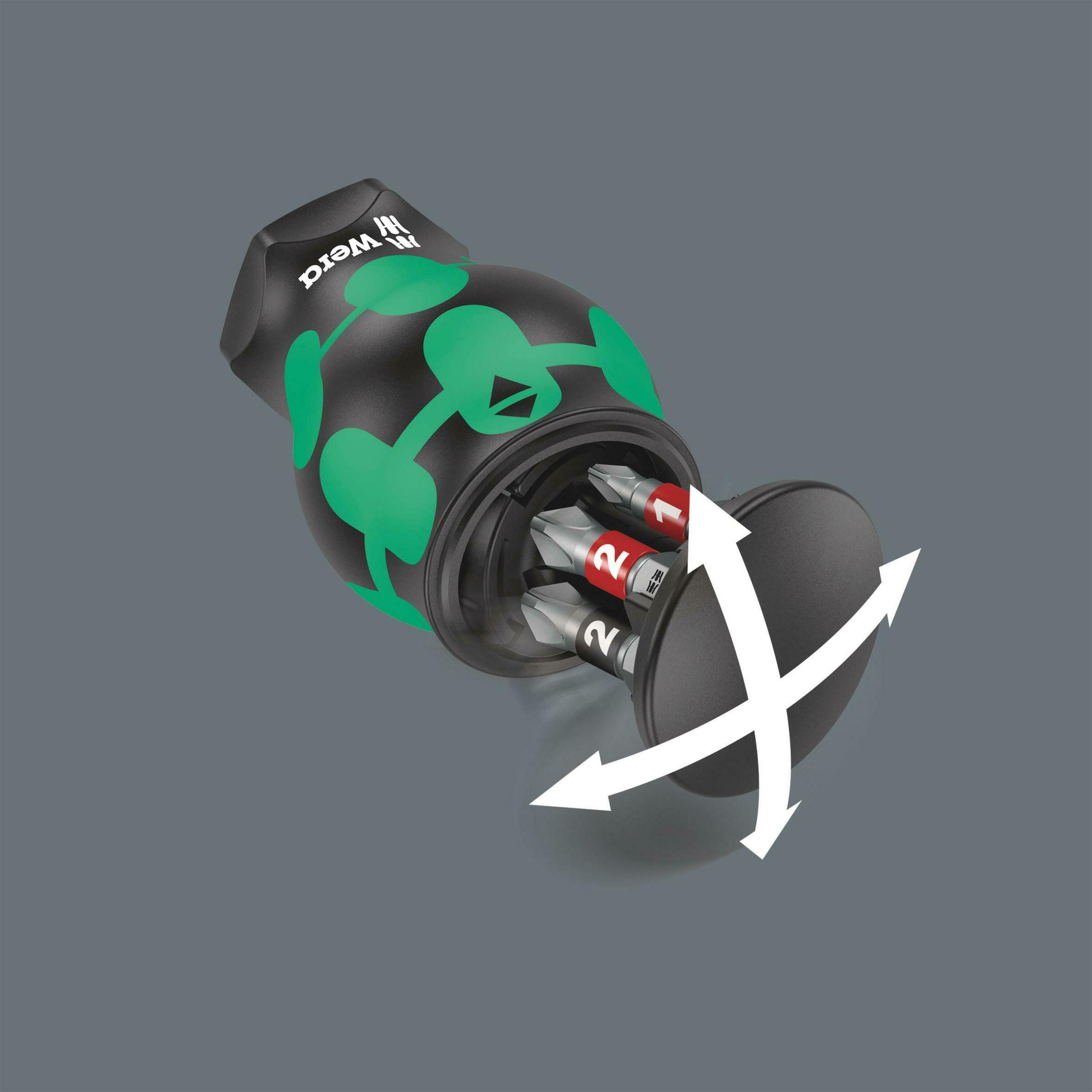 Wera 05008874001 Kraftform Kompakt Stubby Magazin 2 tournevis à 6 embouts