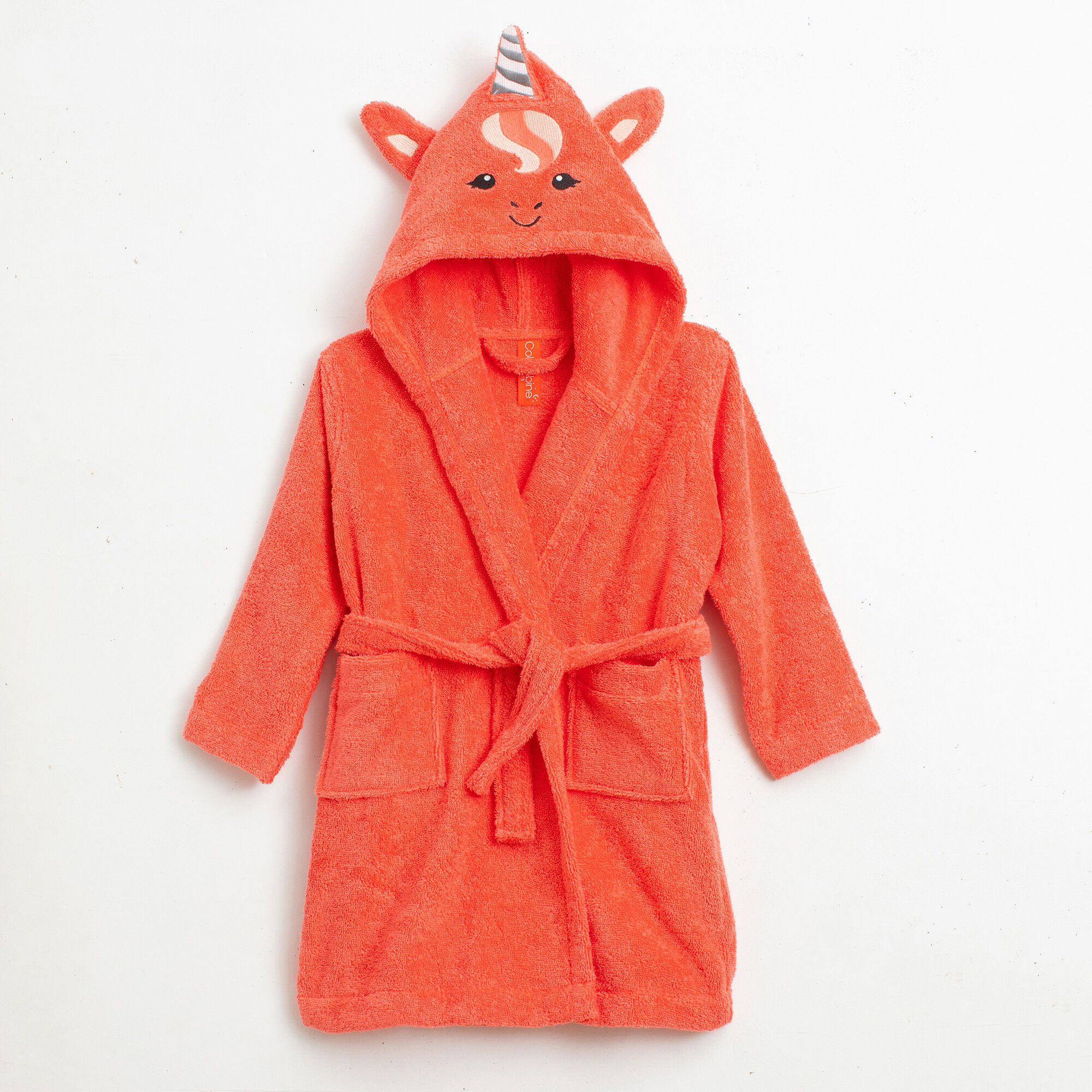 Peignoir de bain enfant licorne à capuche éponge coton