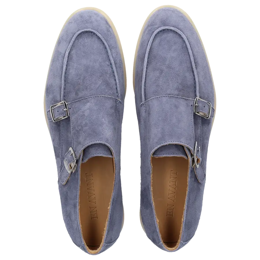 EN AVANT - Monk Schuhe 538 Veloursleder - blau