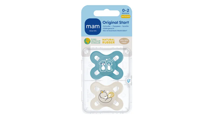 MAM Original Start Latex, 0-2 Mon., 2 Stk., Bär/Wolf