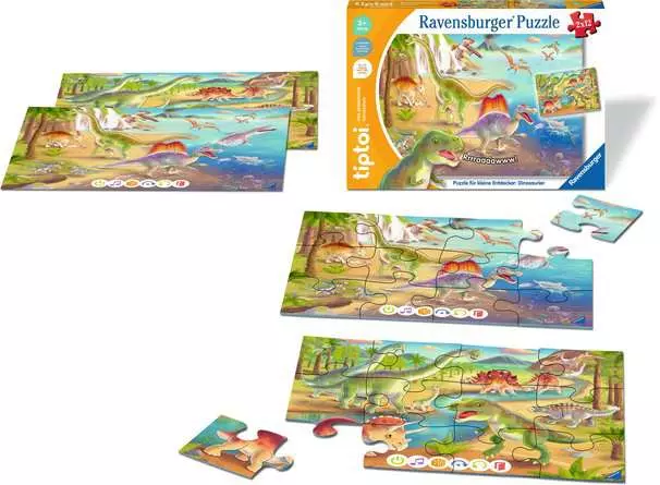Kinderpuzzle ab 3 Jahren - tiptoi® Puzzle für kleine Entdecker: Dinosaurier - 12 Teile
