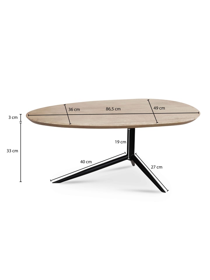 KADIMA DESIGN Couchtisch 86,5x49x36 cm Massivholz Weiß getüncht Sofatisch günstig kaufen onesize