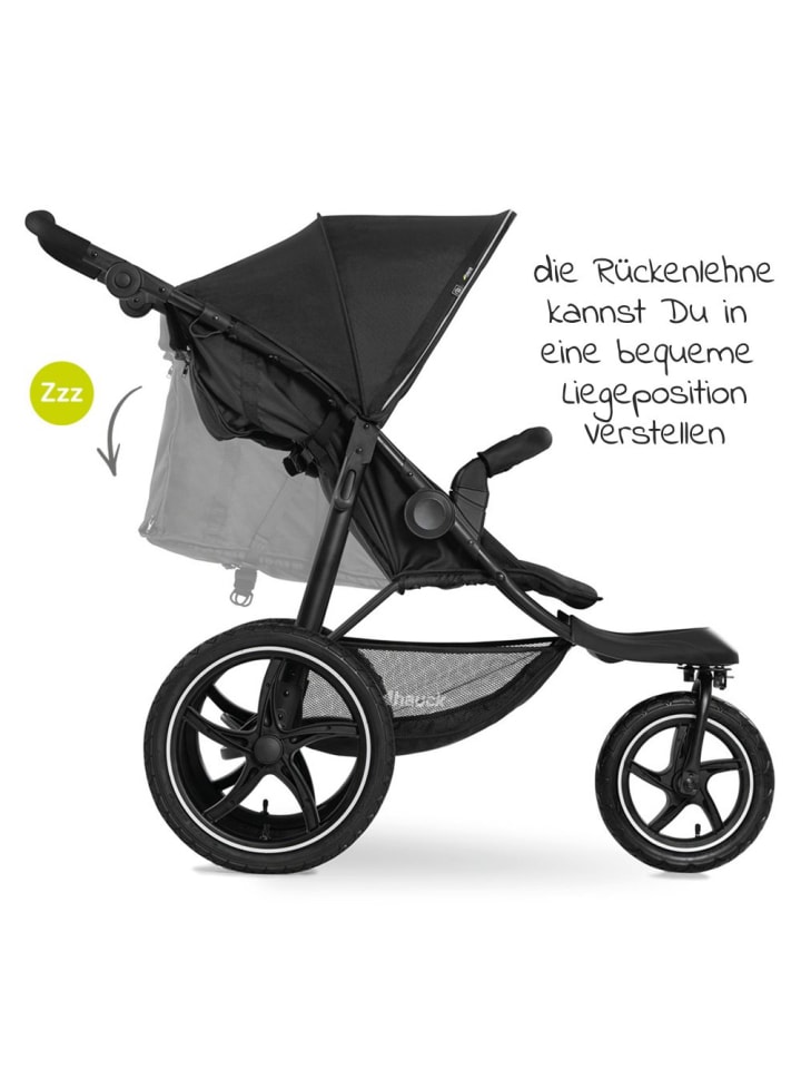 Hauck Sportwagen & Jogger Runner 2 (mit großen Luftreifen) in schwarz günstig kaufen onesize