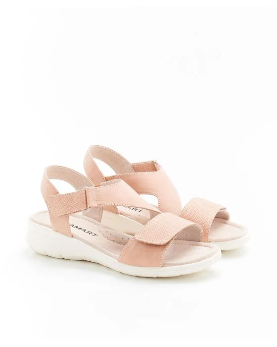 Sandales compensées aspect nubuck