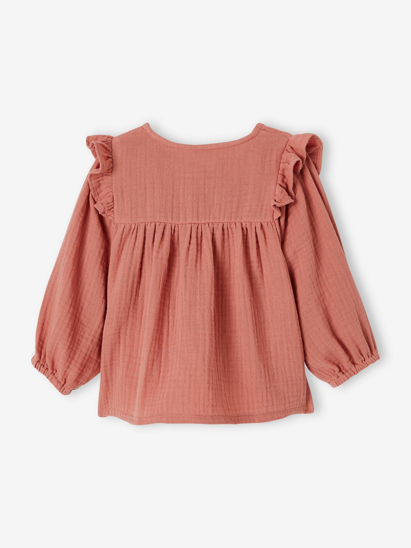 Vertbaudet Mädchen Baby Volant-Bluse - eisblau