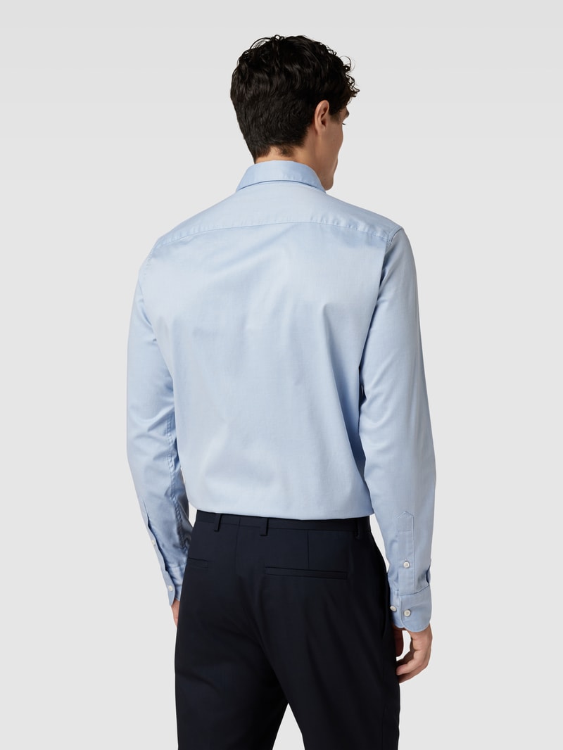 Slim Fit Premium Shirt mit Haifischkragen in bleu