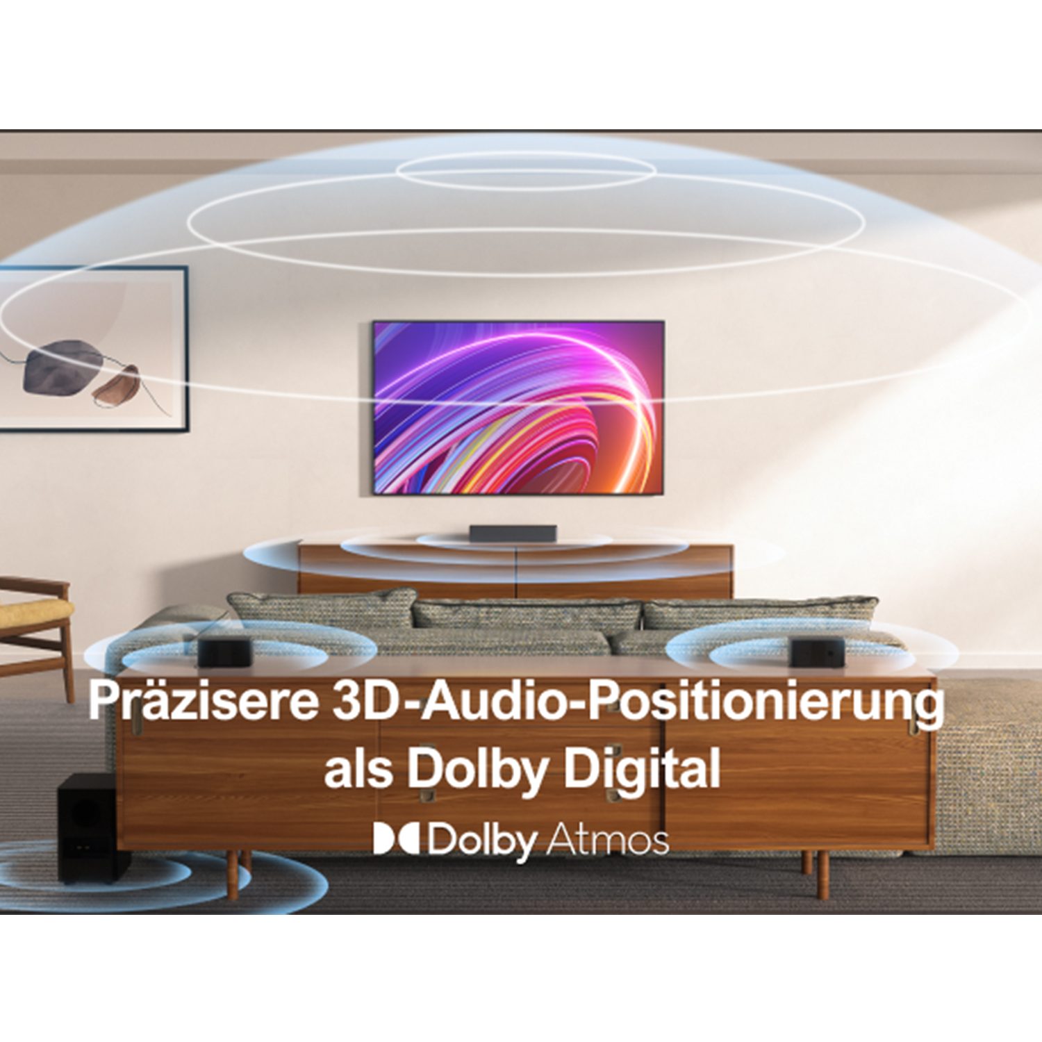 Ultimea Poseidon D60 5.1 Dolby Atmos Soundbar (3D Surround Sound TV Lautsprecher für Heimkino mit einstellbarem Bass)