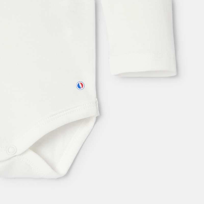 Lot de 2 bodies à manches longues en coton blanc mixte Absorba