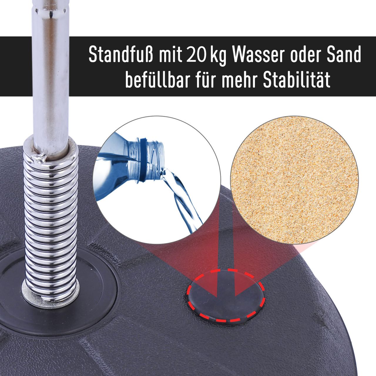 HOMCOM Punchingball Set Standbox Training Set höhenverstellbar Schwarz Rot