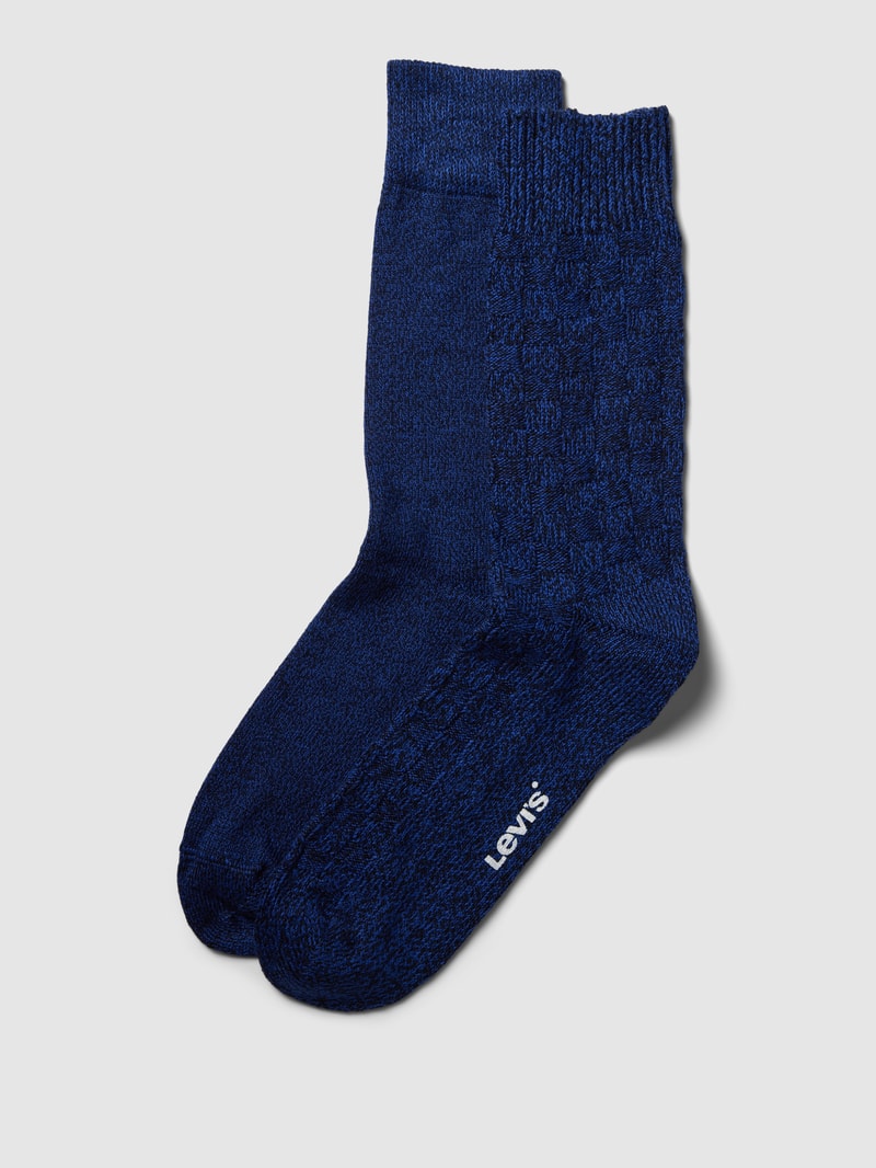 Socken mit Label-Details im 2er-Pack Modell 'BASKET' in marineblau