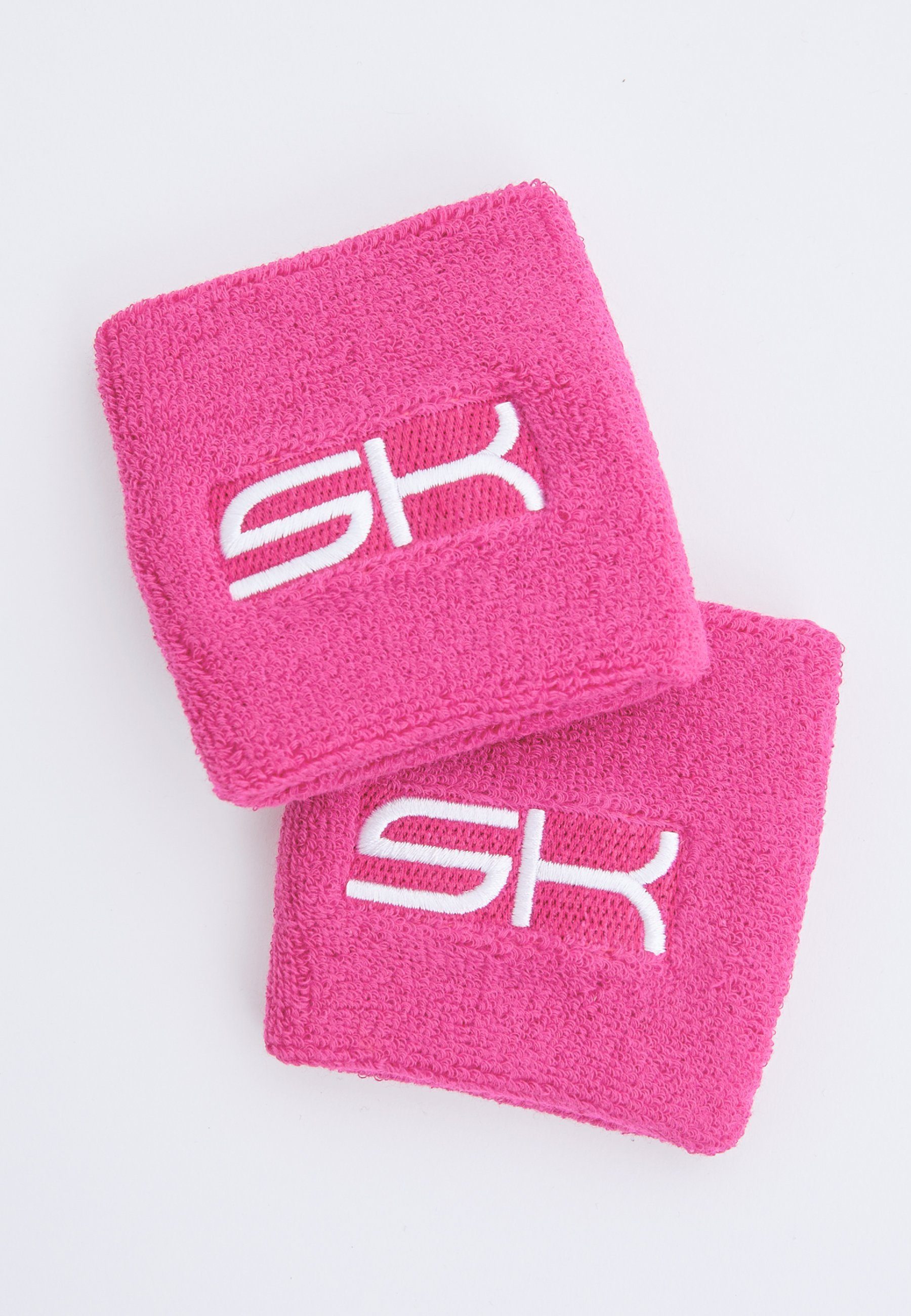 SPORTKIND Schweißband Tennis Schweißbänder klein 2er Set unisex Kinder & Erwachsene, hibiscus pink
