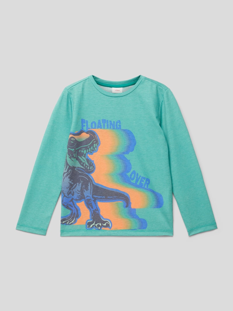 Longsleeve mit Motiv-Print in grün