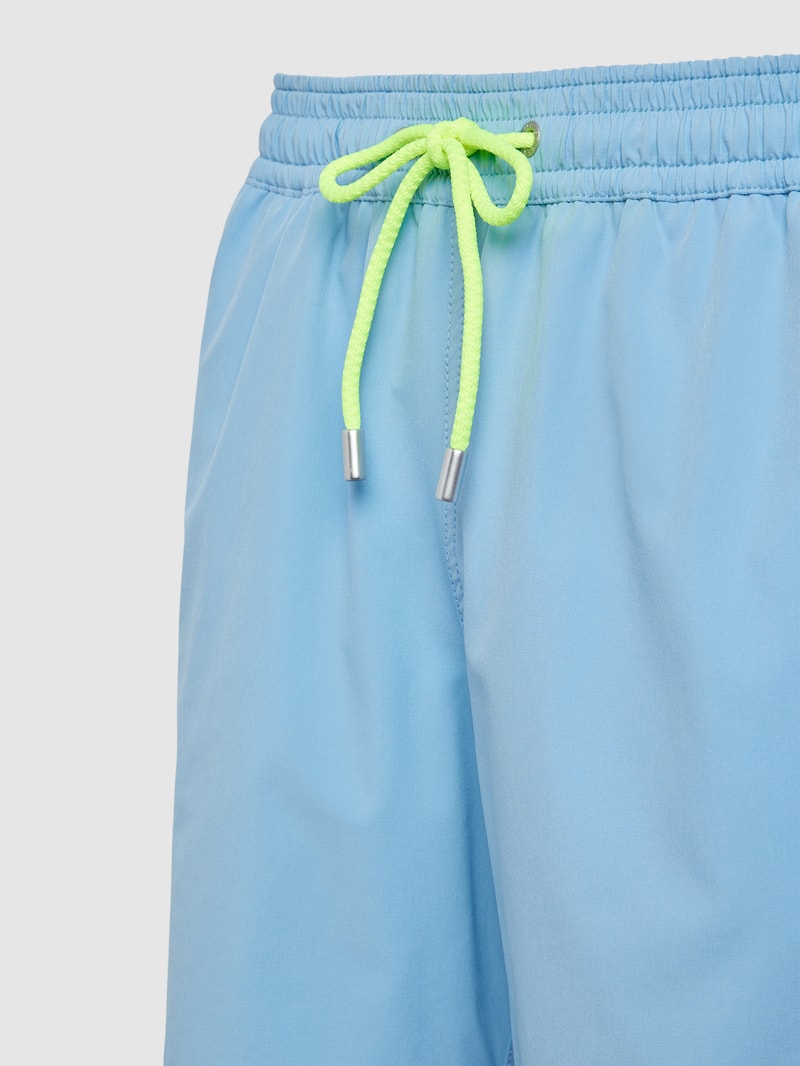 Badehose mit Label-Stitching Modell 'COMFORT' in hellblau
