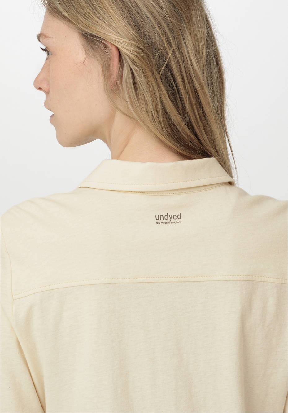 Jersey-Bluse aus Bio-Baumwolle mit Bio-Schurwolle