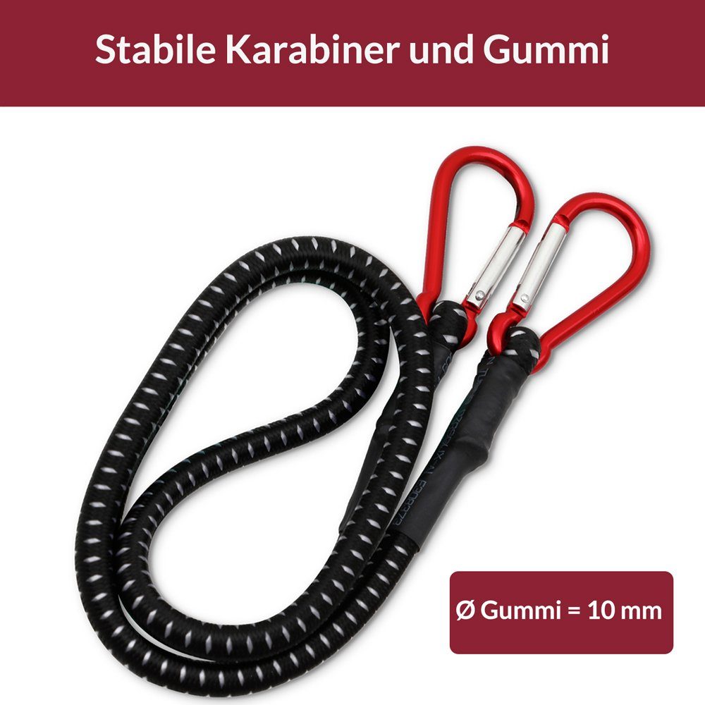 Deuba Spanngurt Deuba (2-St) 2x Gepäckspanner 100 cm stabile Karabinerhaken witterungsbeständig