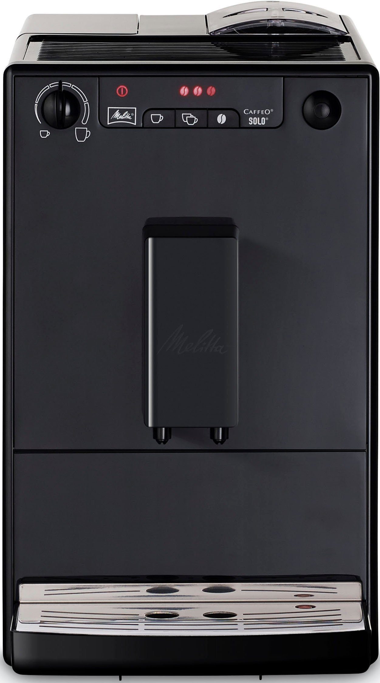 Melitta Kaffeevollautomat Solo® E950-322, pure black, aromatischer Kaffee & Espresso bei nur 20 cm Breite