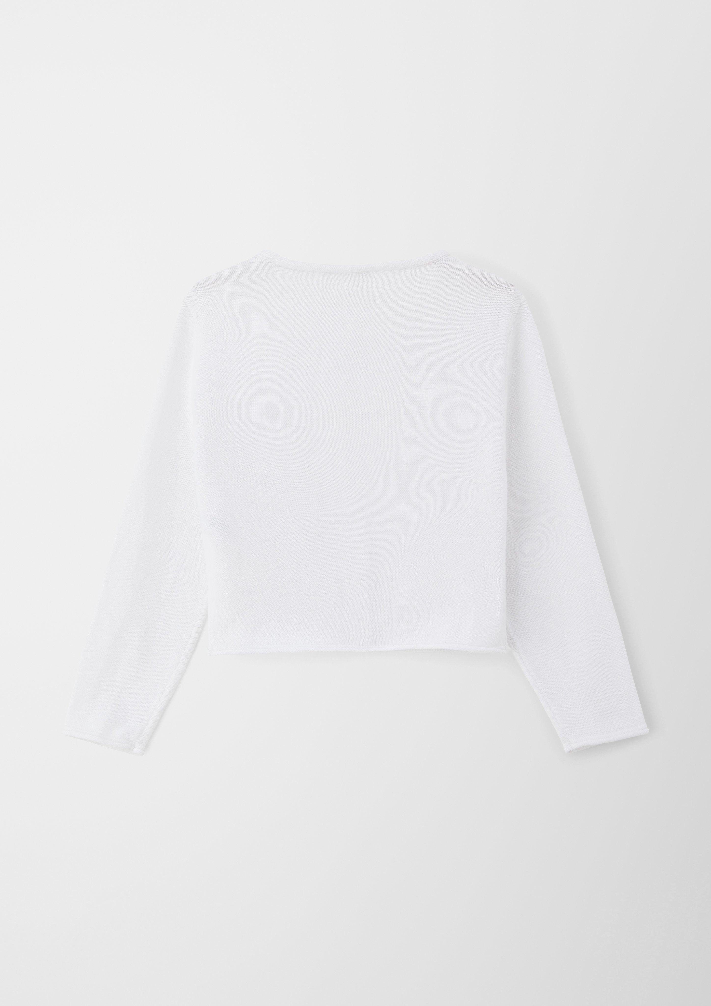 s.Oliver Strickjacke Strickjacke mit Rollsaum