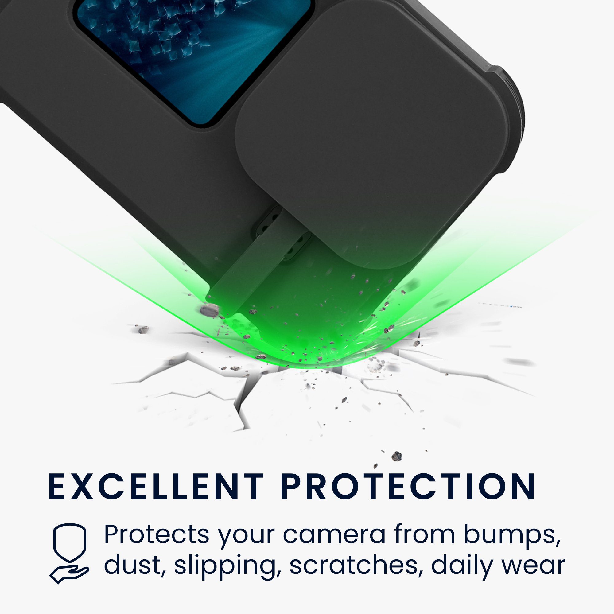 kwmobile Silikon Hülle für GOPro HERO11 Black / HERO10 Black / HERO9 Zubehör Drohne (Kamera Tasche Schutzhülle - Cover mit Band Schwarz)