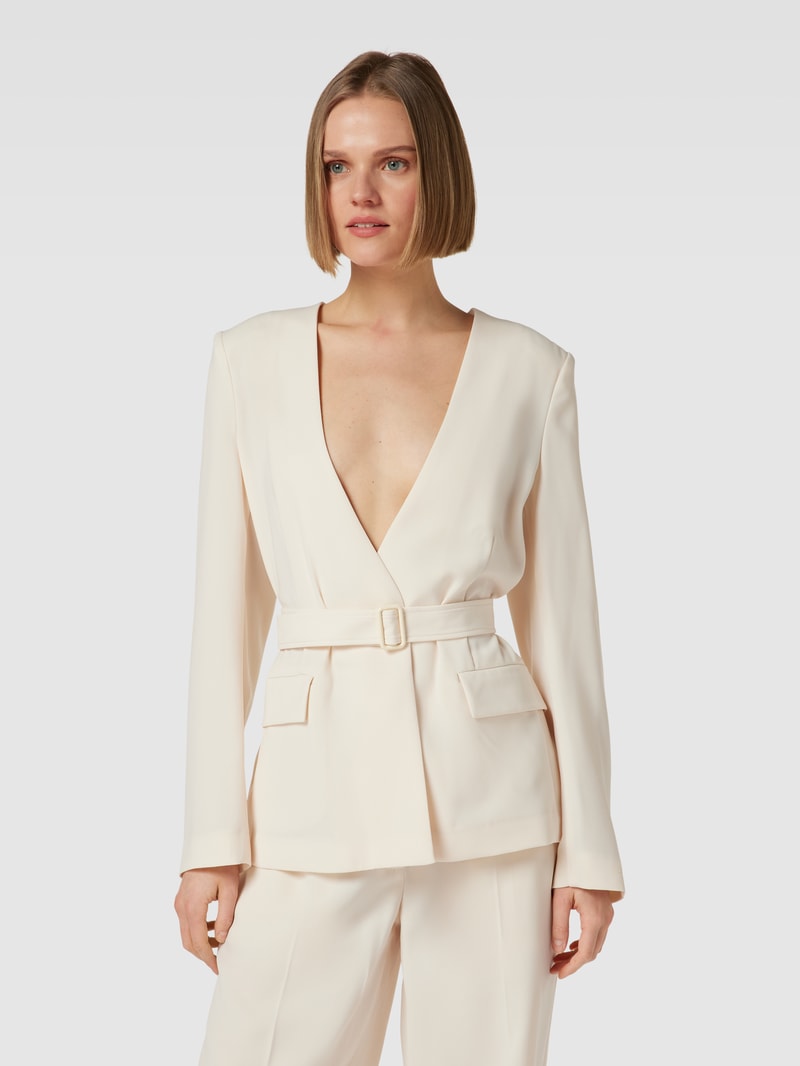 Blazer mit Pattentaschen Modell 'STRUCTURE TWILL' in offwhite