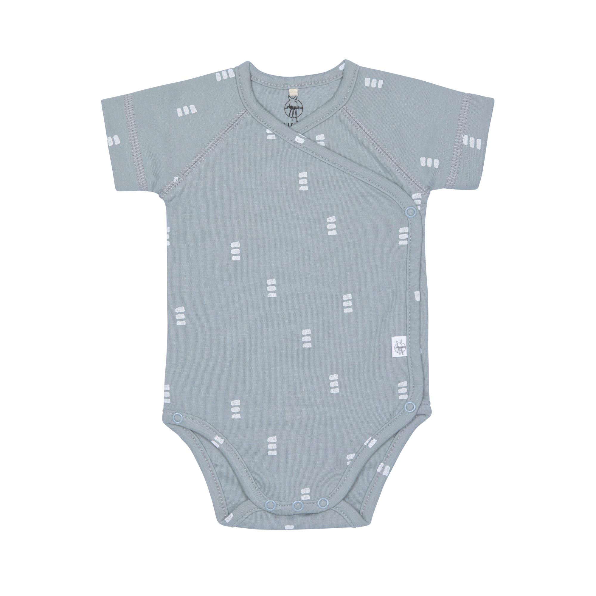 Baby Wickelbody kurzarm - Bio Baumwolle, Blocks, Hellblau