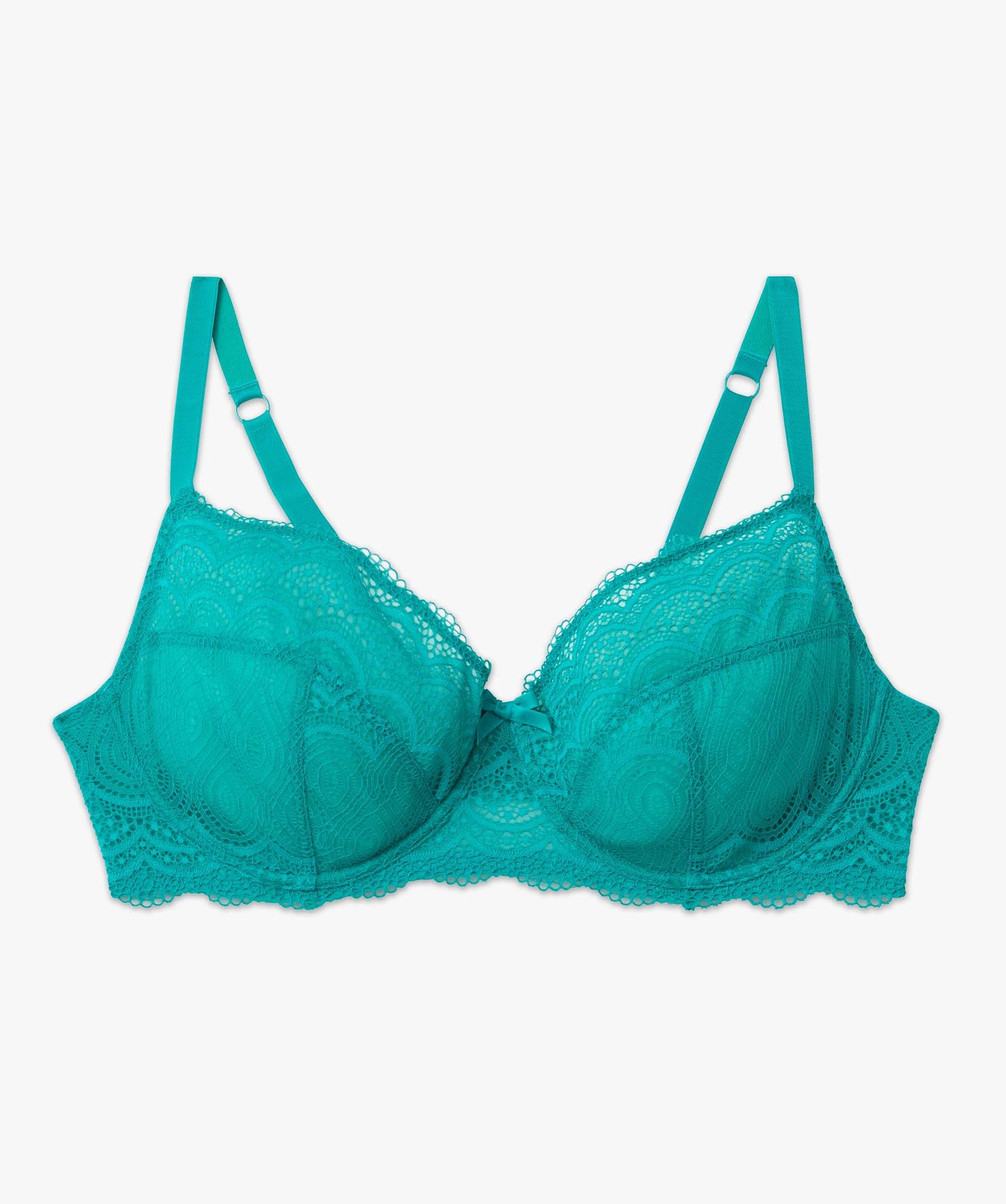 Soutien-gorge emboitant grande taille à armatures en dentelle vert | GEMO