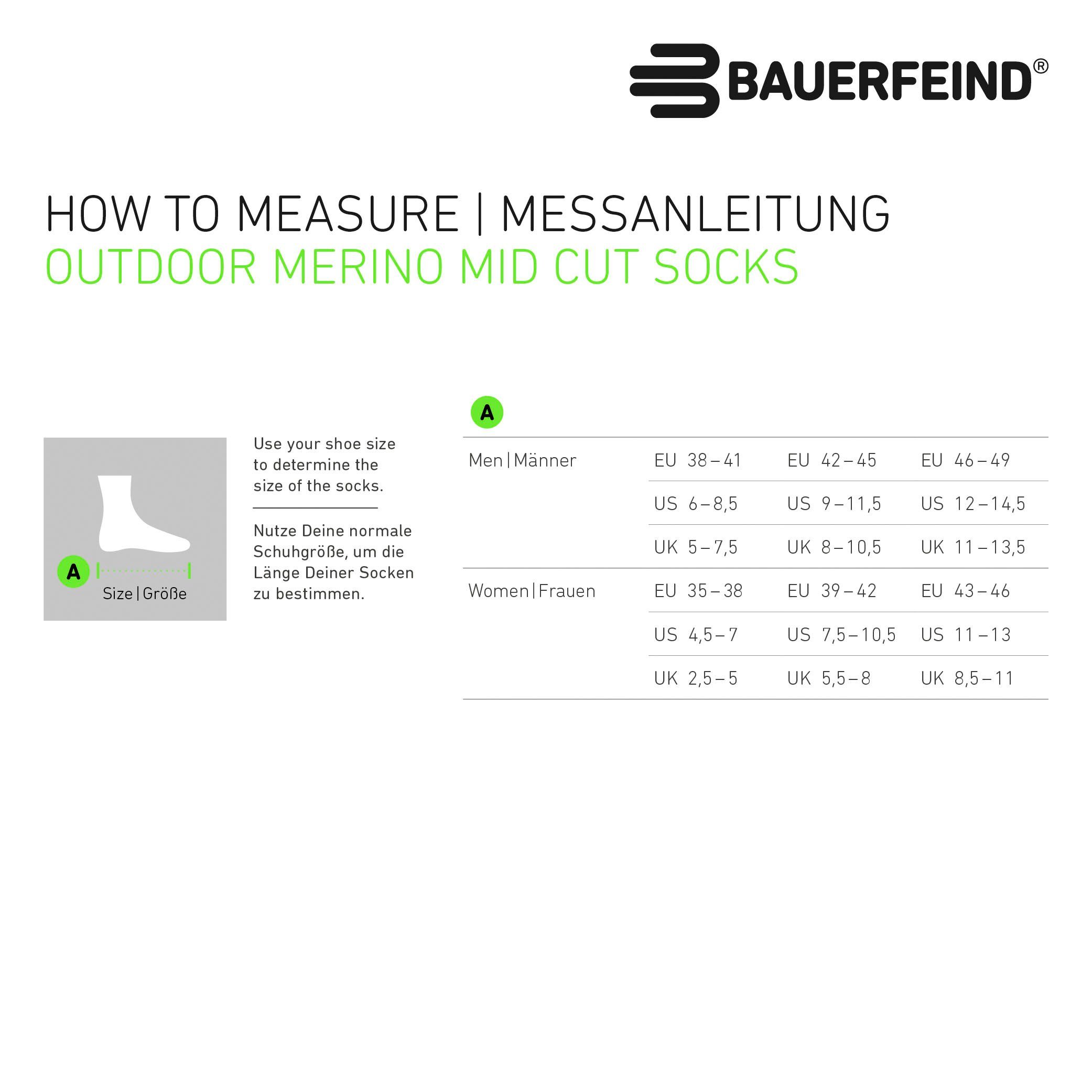 Bauerfeind Sportsocken Outdoor Merino Mid Cut Socks