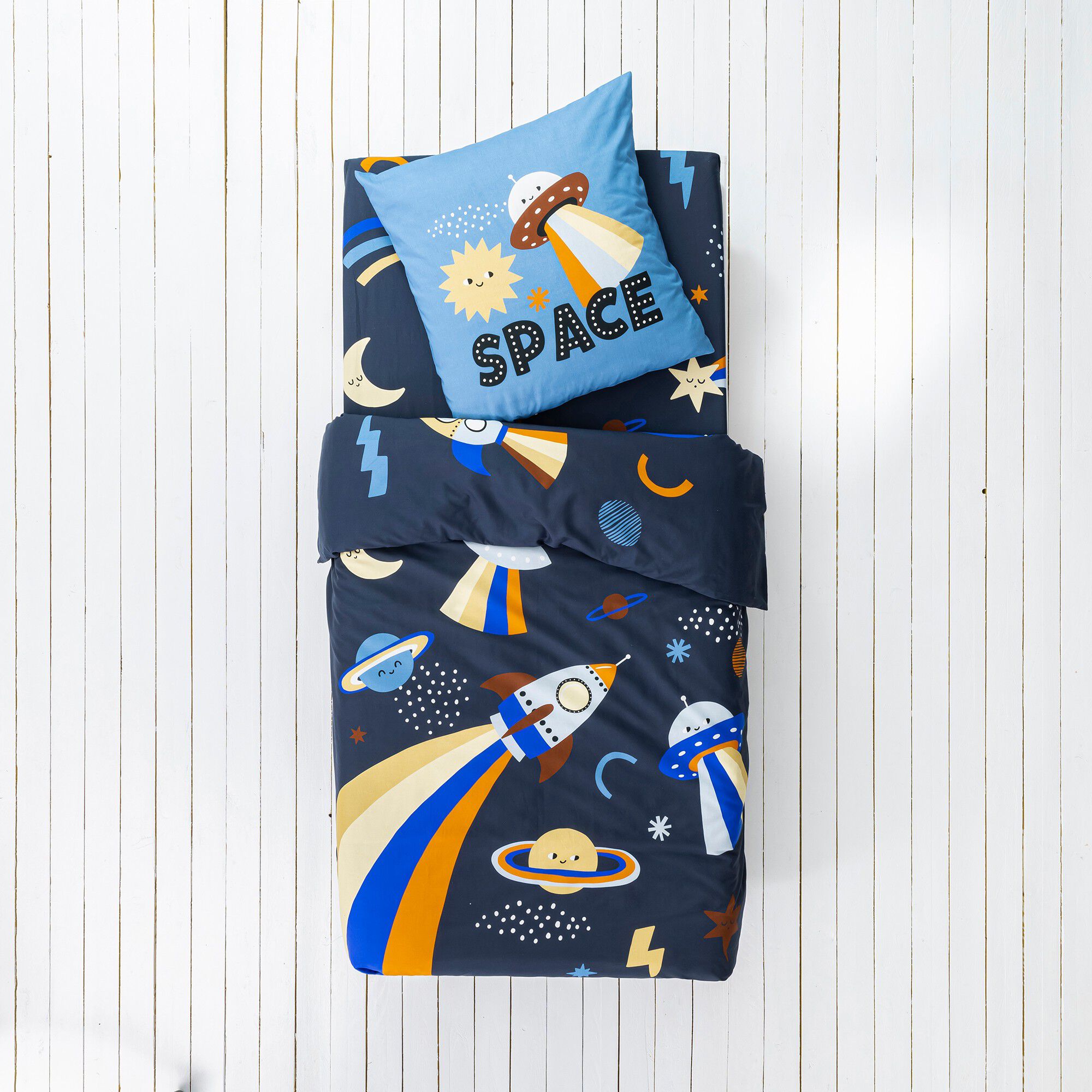 Linge de lit enfant Galaxy imprimé chat 1 personne