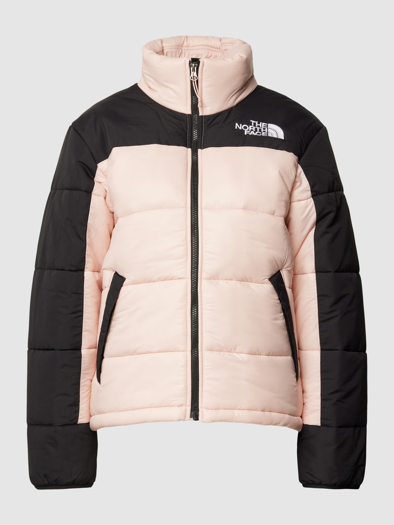 Steppjacke mit Label-Print in pink