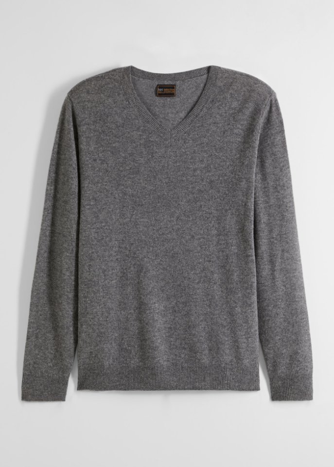 Premium Woll-Pullover mit Good Cashmere Standard®-Anteil, V-Ausschnitt