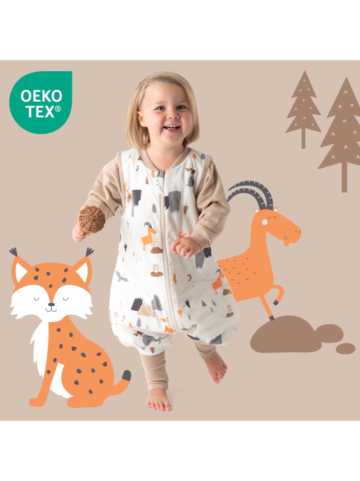 Schlummersack Schlafsack mit Füßen und umklappbaren Bündchen, 2.5 TOG in Orange günstig kaufen
