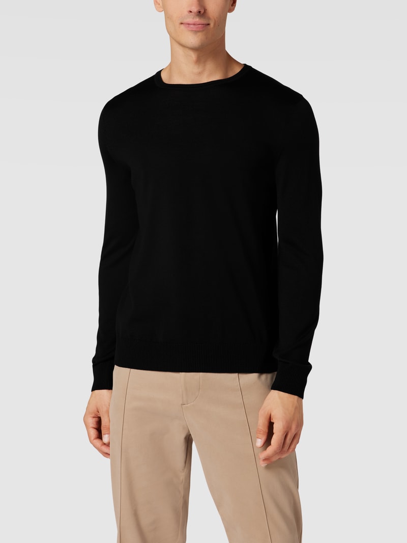 Pullover aus Merinowolle Modell 'Denny' in schwarz