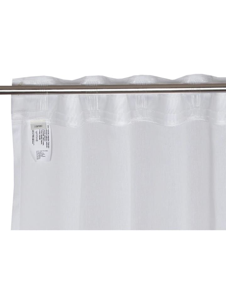 ESPRIT Halbtransparenter Schlaufenvorhang LINEN in Weiß günstig kaufen 130x250 cm
