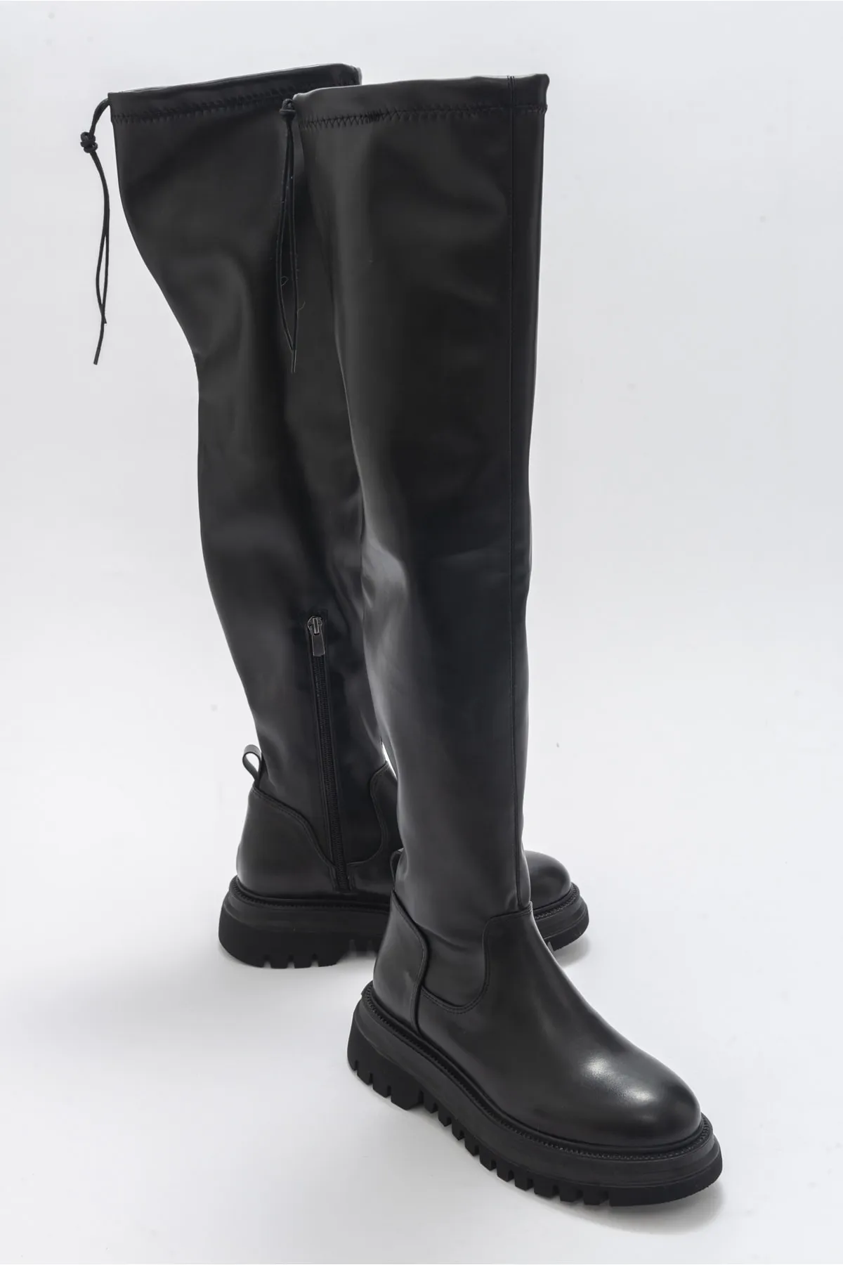 LuviShoes  Chip Black Laptop-Stiefel für Damen