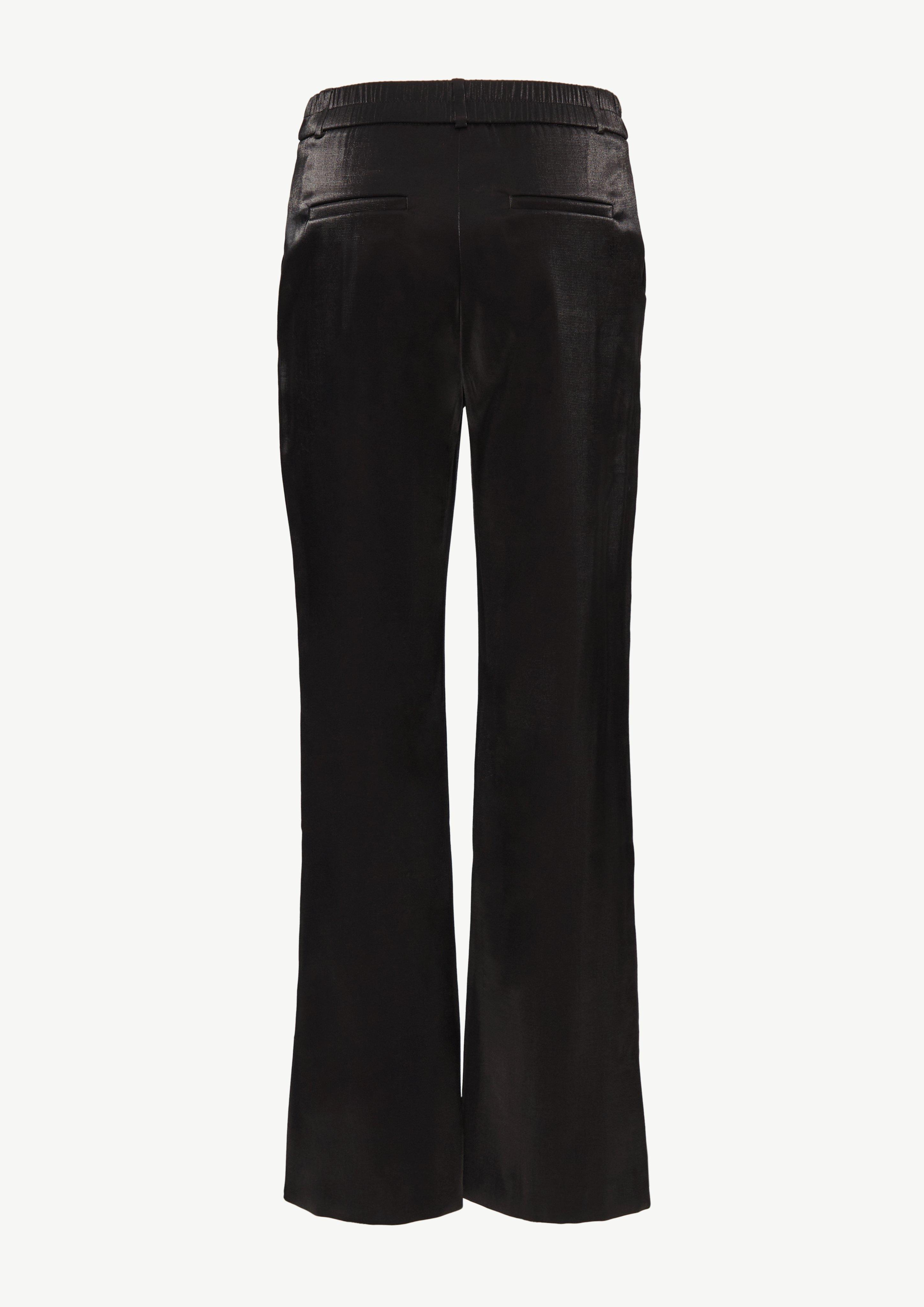 Marlenehose in glänzender Optik - schwarz