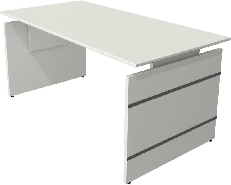 Kerkmann 114418.1 Form 4 Höhenverstellbar Sitz-Stehschreibtisch Rechteckig Weiß 1.600 x 800 x 760 mm