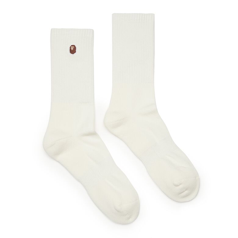 A Bathing Ape Ape Head One Point Socks (3 Pack) white