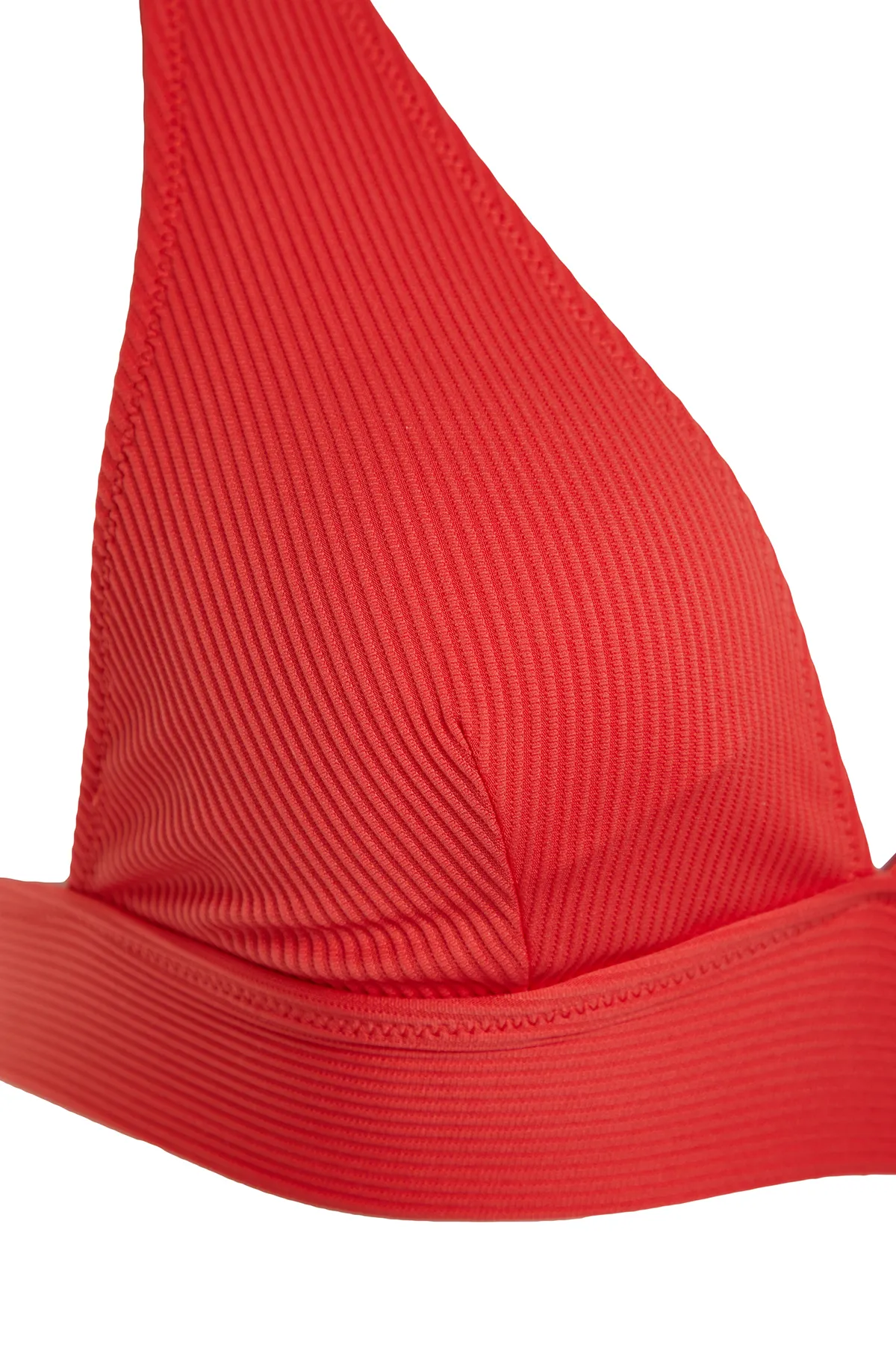 Trendyol Collection  Rotes strukturiertes Dreieck-Bikinioberteil TBESS22BU0017