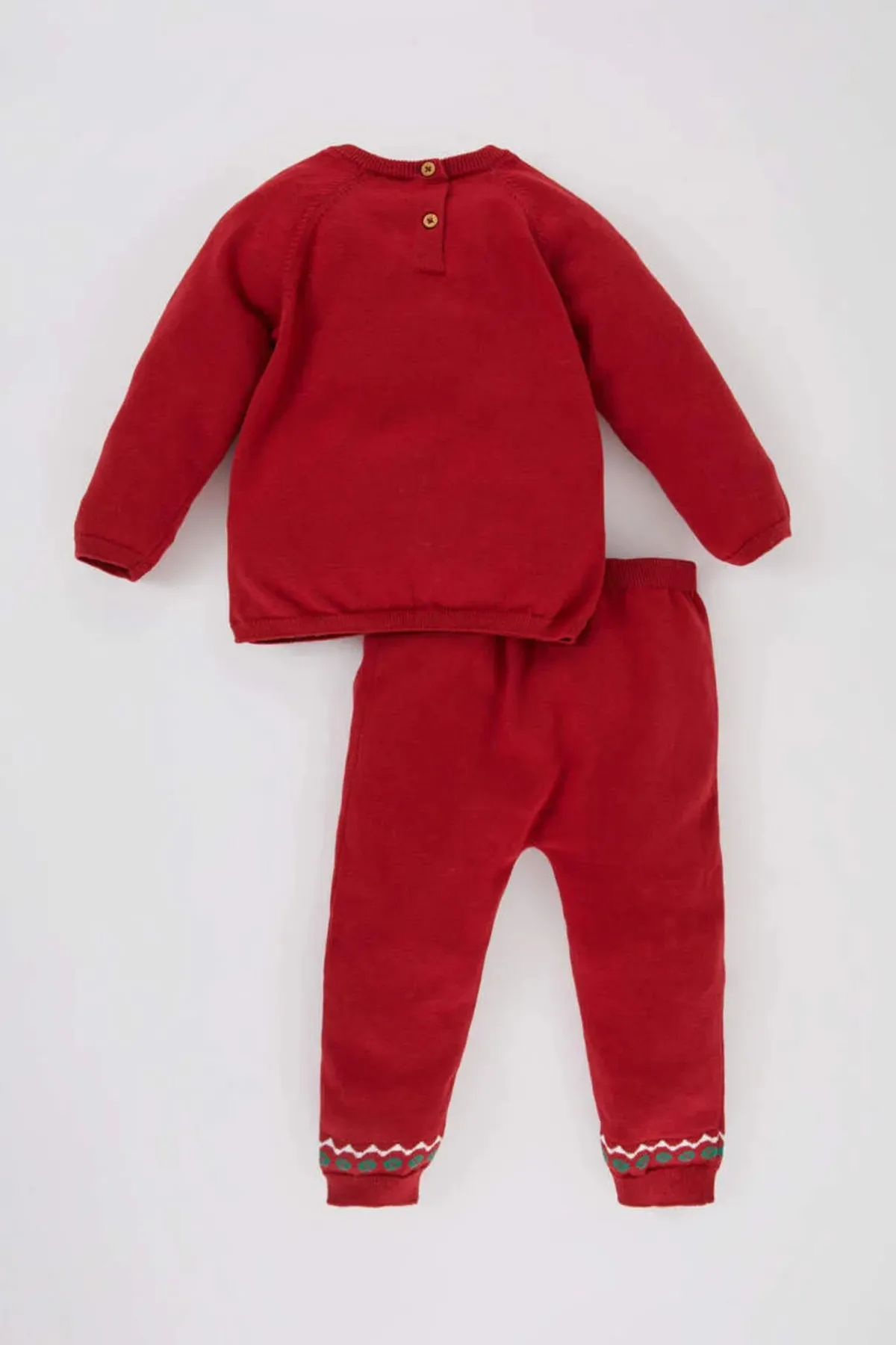 DeFacto  2er-Set aus Baumwoll-Strickwaren mit Pullover-Unterteil für Babys und Mädchen mit Neujahrsmotiv