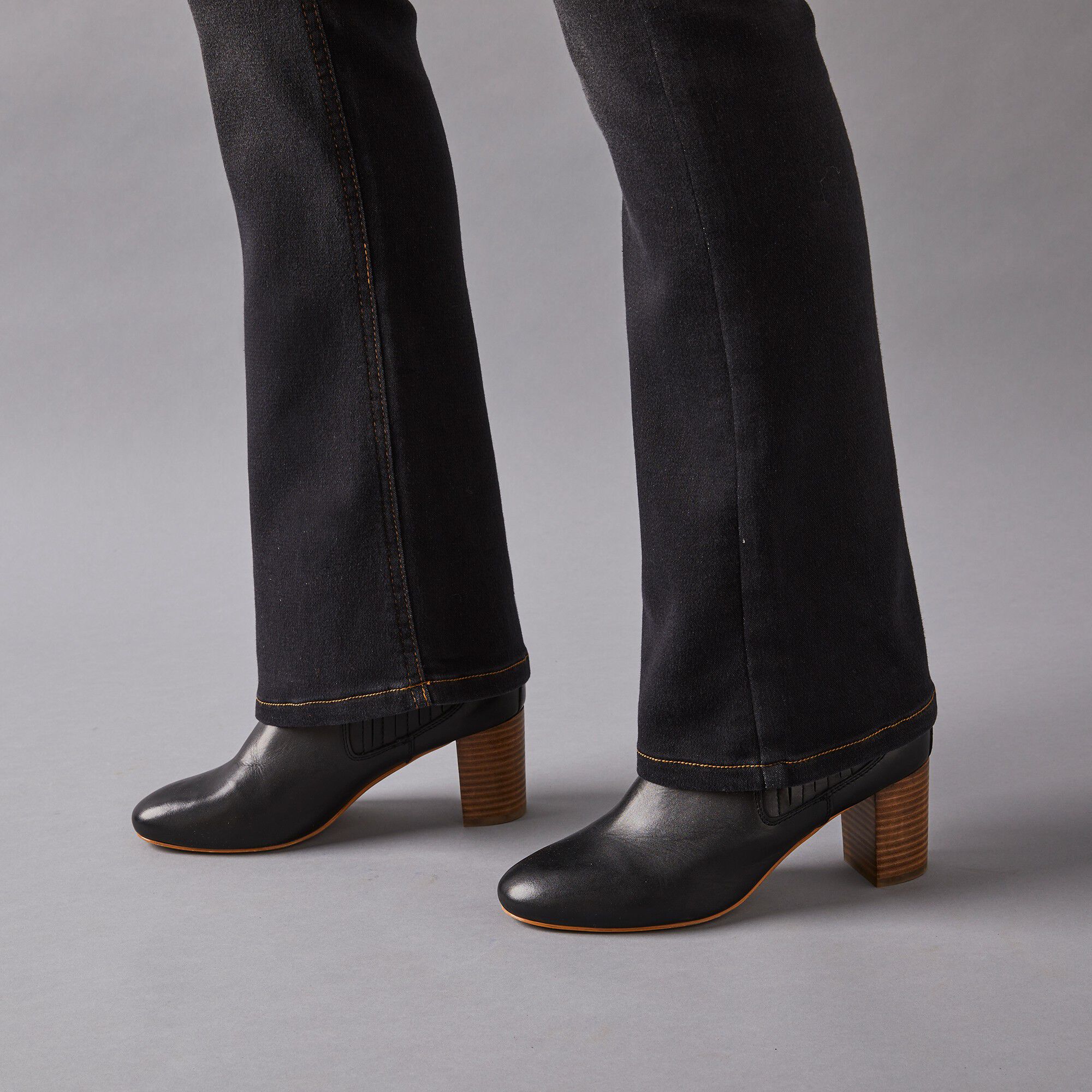 Jean bootcut ultra confort, maille effet denim, petite stature