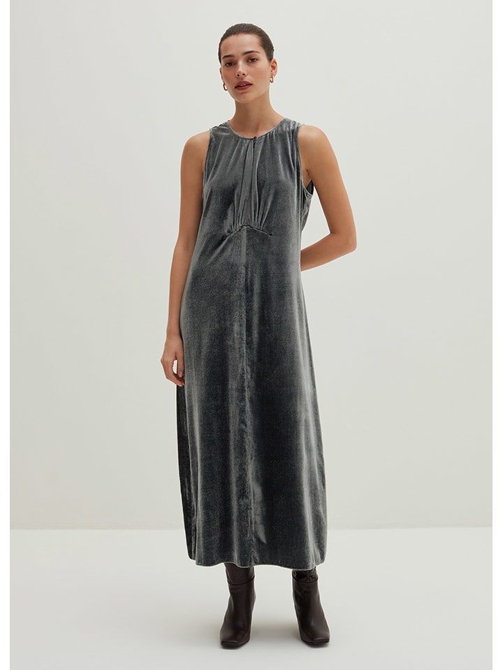 STEFANEL Samtkleid in Anthrazit günstig kaufen