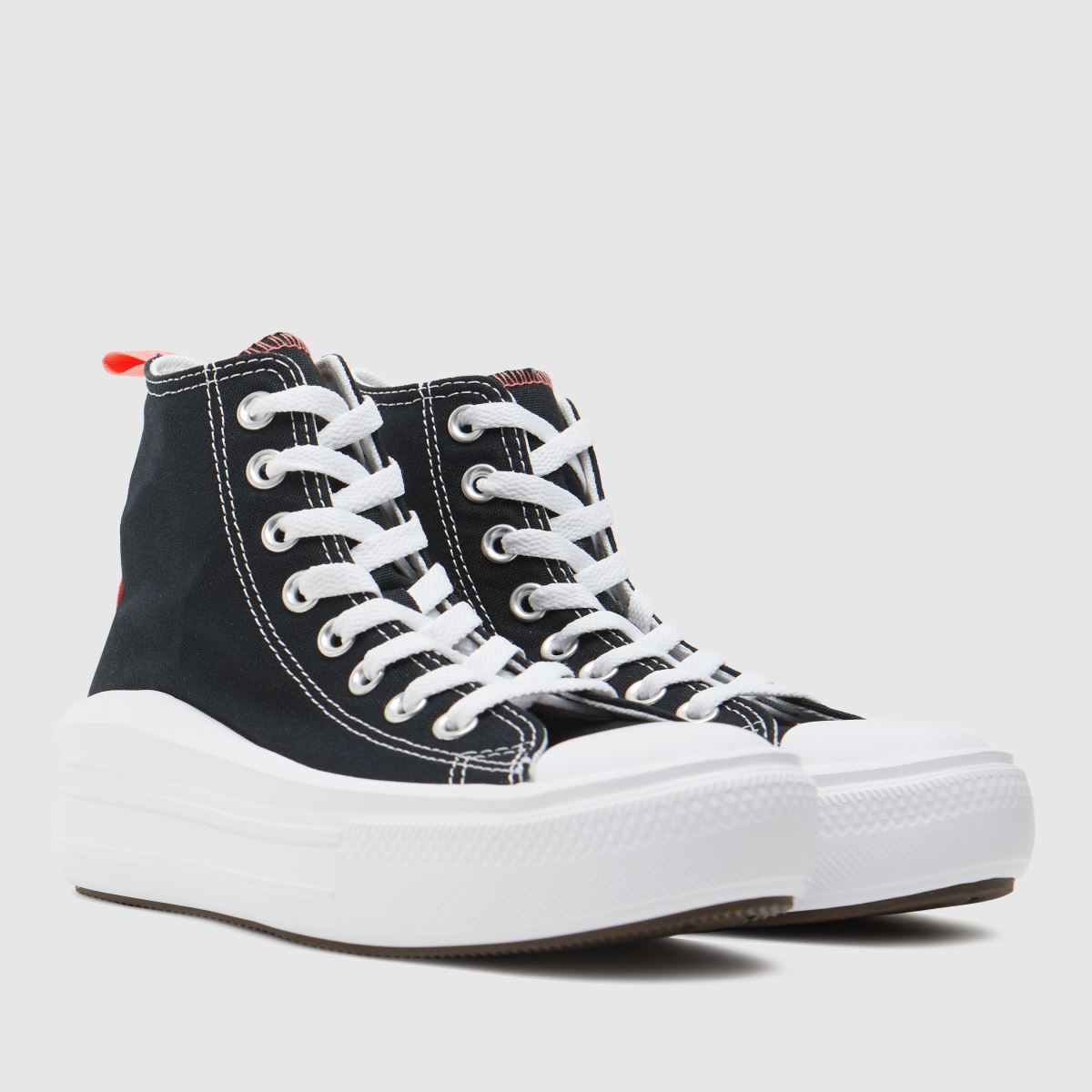 Converse svarta & rosa All Star Move Hi flickor ungdomsskor