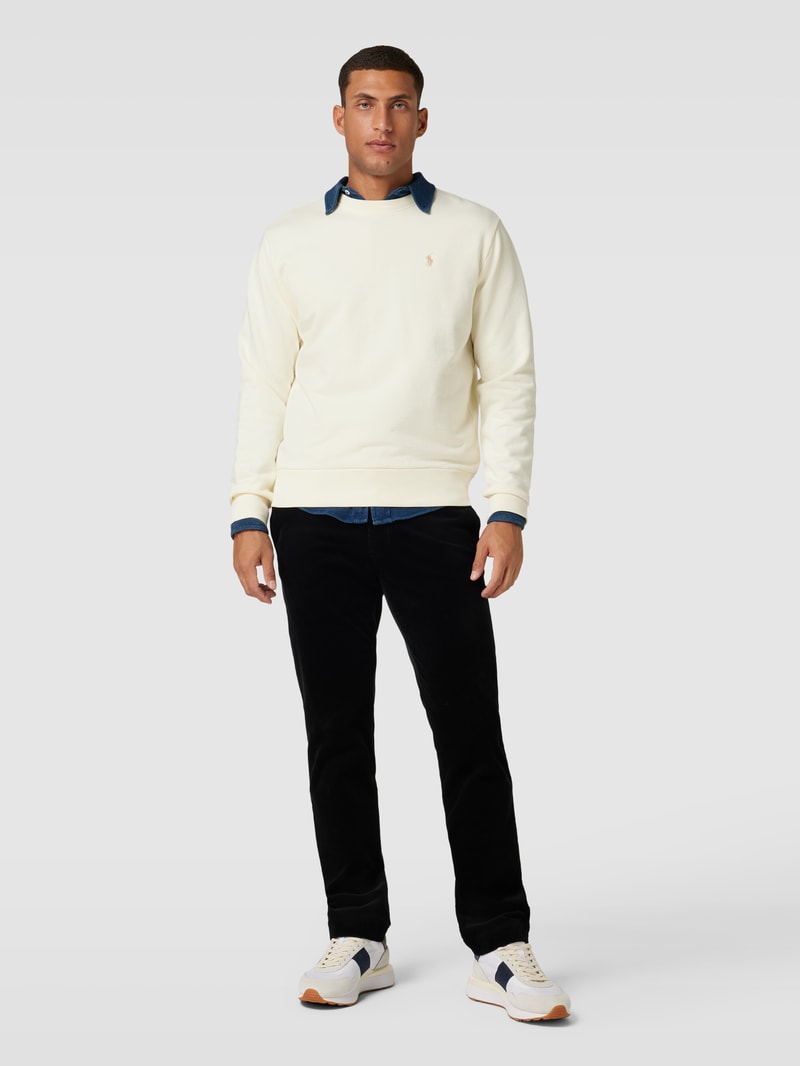 Sweatshirt mit Logo-Stitching in sand