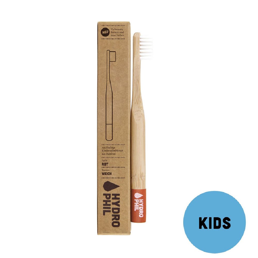 Hydrophil Bambuszahnbürste Kinder rot extra weich