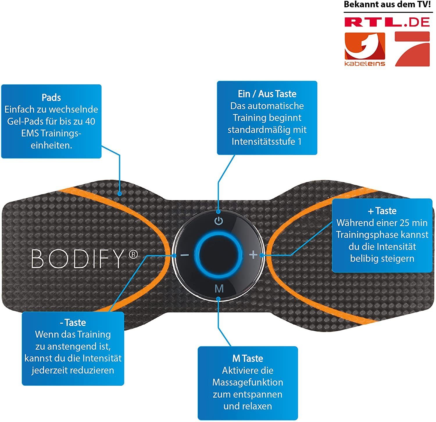 BODIFY EMS-Arm-Trainer - 2in1 EMS Trainer - Gezielte Stimulation der Arm & Beinmuskulatur