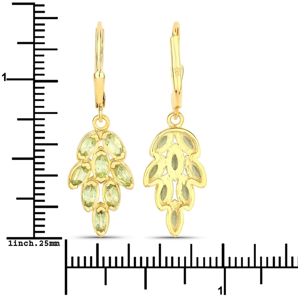 Rafaela Donata Boucles doreilles Argent sterling Vert en Or jaune Bijoux